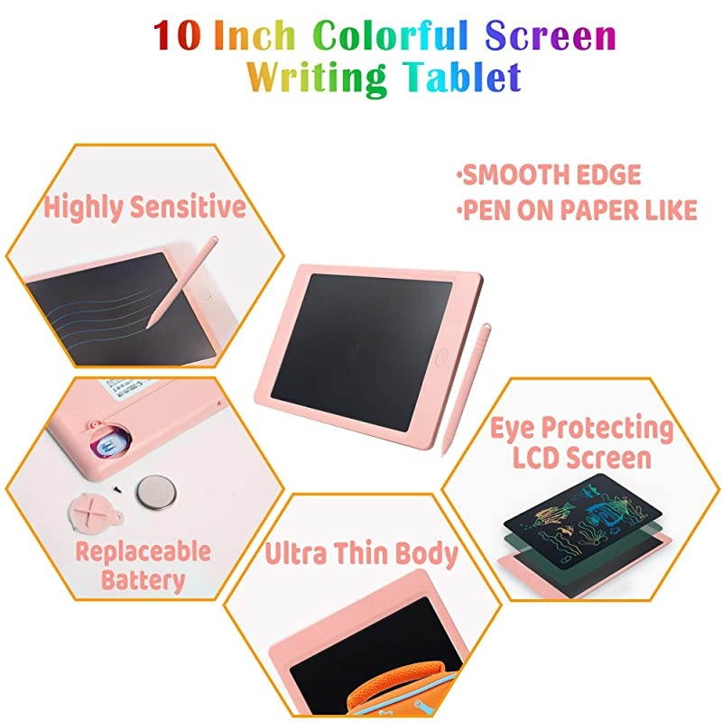 LCD Writing Tablet Colorful Screen 10 inch Electronic Writing amp Drawing Doodle Board Kids Drawing Tablet Writing Pad amp Memo Board for Kids and Adults
