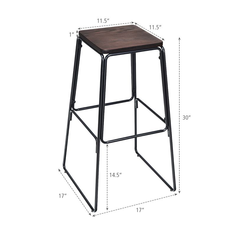 Ladder Barstool Seat Black - Riverstone Furniture Collection