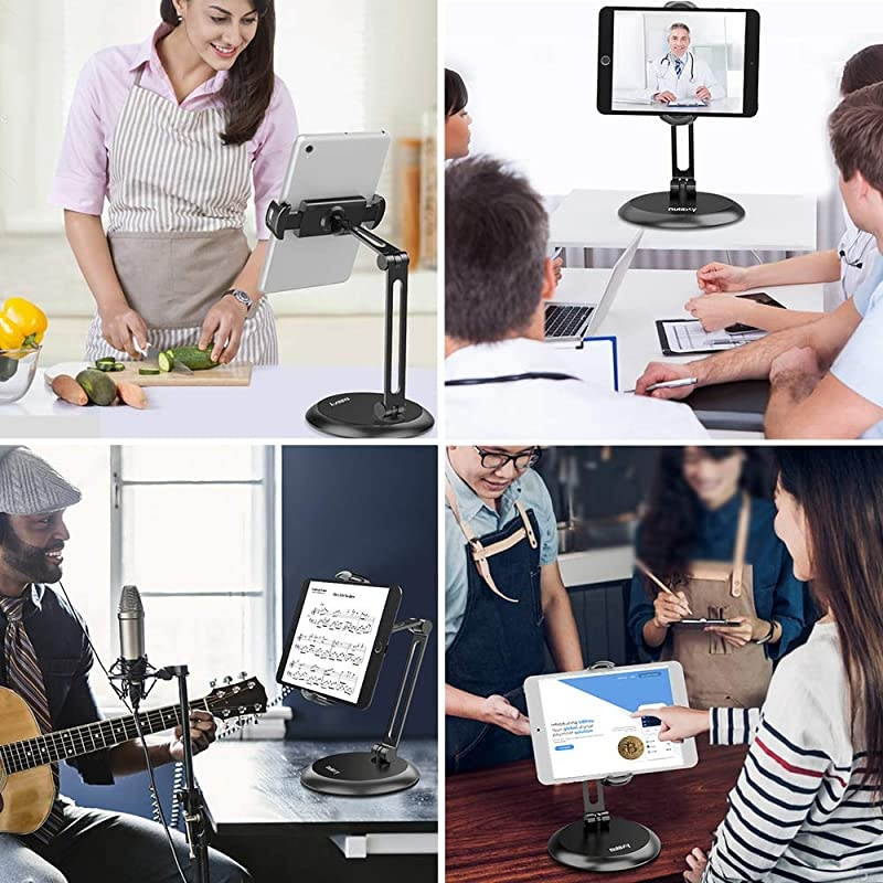 Adjustable Tablet Stand Heavy Duty Desktop Tablet Holder Mount macOS Catalina Sidecar 2Stage Metal Arm Compatible with 411 Phones Tablets iPad Nintendo Switch Kindle Updated Version