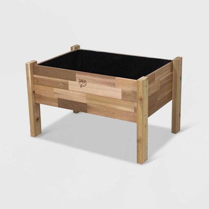 22" Elevated Rectangular Garden Bed Planter With Fitted Liner Cedar - GRO Products