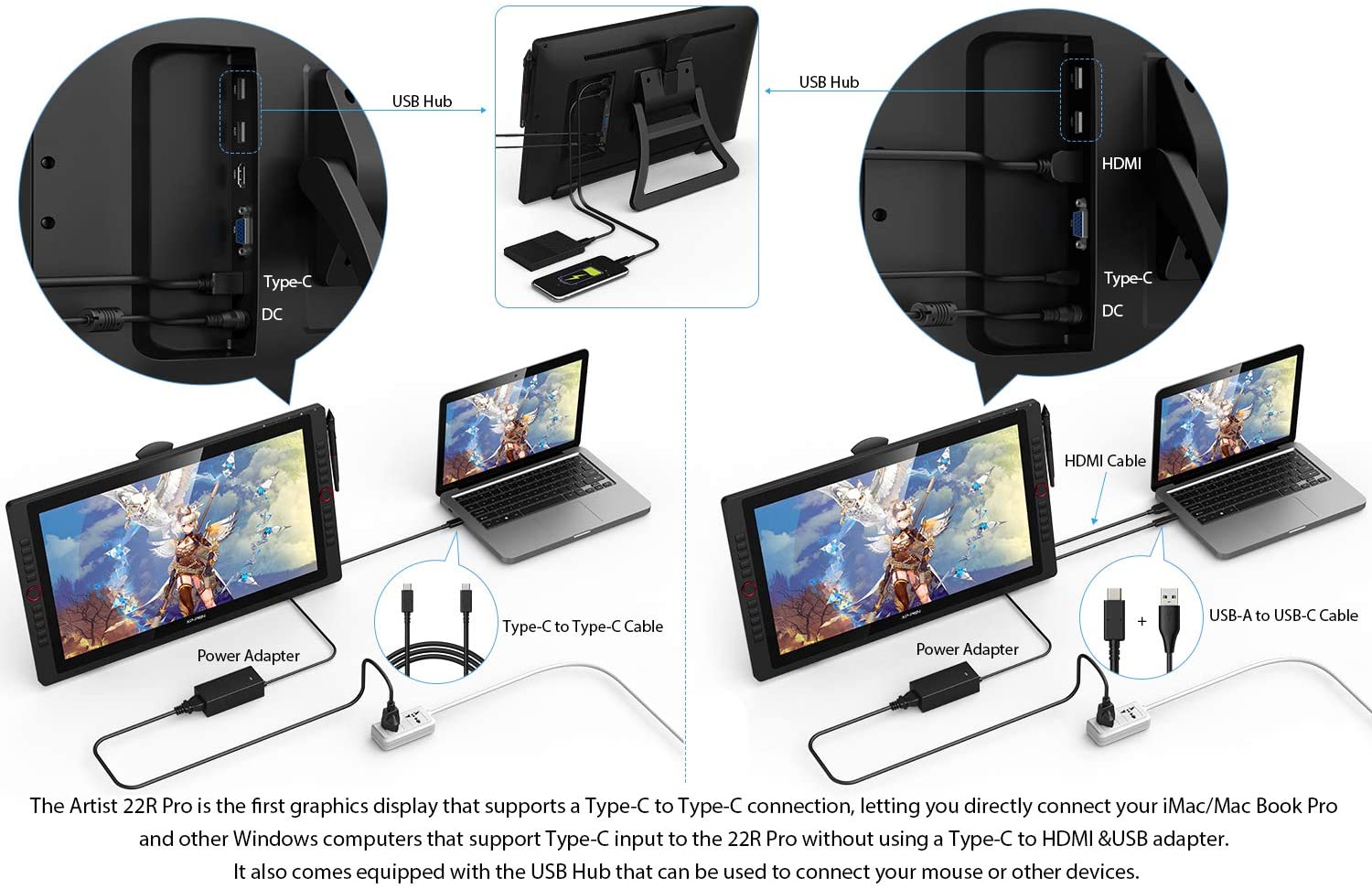 XP-PEN Artist22R Pro Drawing Monitor 21.5 Inch Pen Display Graphic Monitor with Two Red Dial Wheels and 20 Express Keys Battery-Free Stylus Tilt Supported 88% NTSC (Adobe RGB?90%,sRGB?120%)