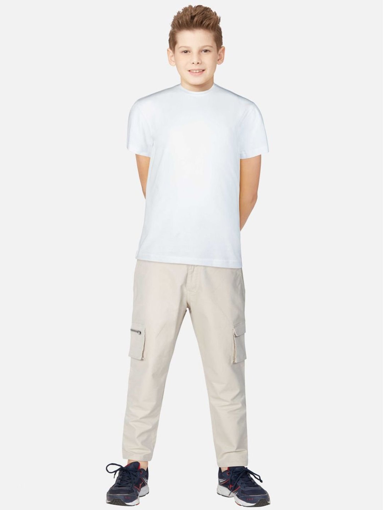 Gini & Jony Boys Beige Cotton Regular Fit Trousers