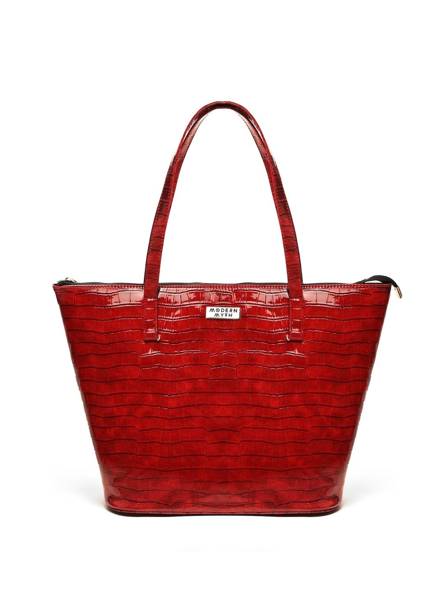 Modern Myth Epic Red Textured Large Tote Bag