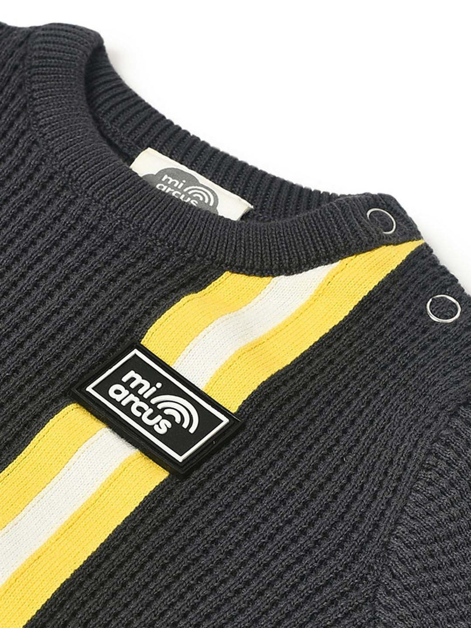 MiArcus Kids Black & Yellow Cotton Color Block Full Sleeves Sweatshirt Set