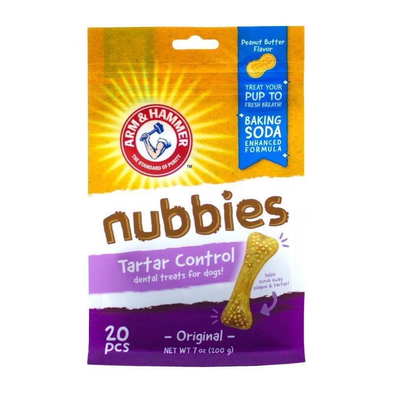 Arm & Hammer Nubbies Dental Dog Treats Peanut Butter Flavor - 20ct