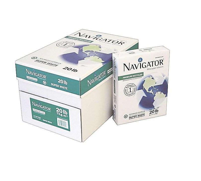 Navigator Premium Recycled Paper 92 Brightness 20lb 8-1/2 x 11 White 5000/Carton NR1120