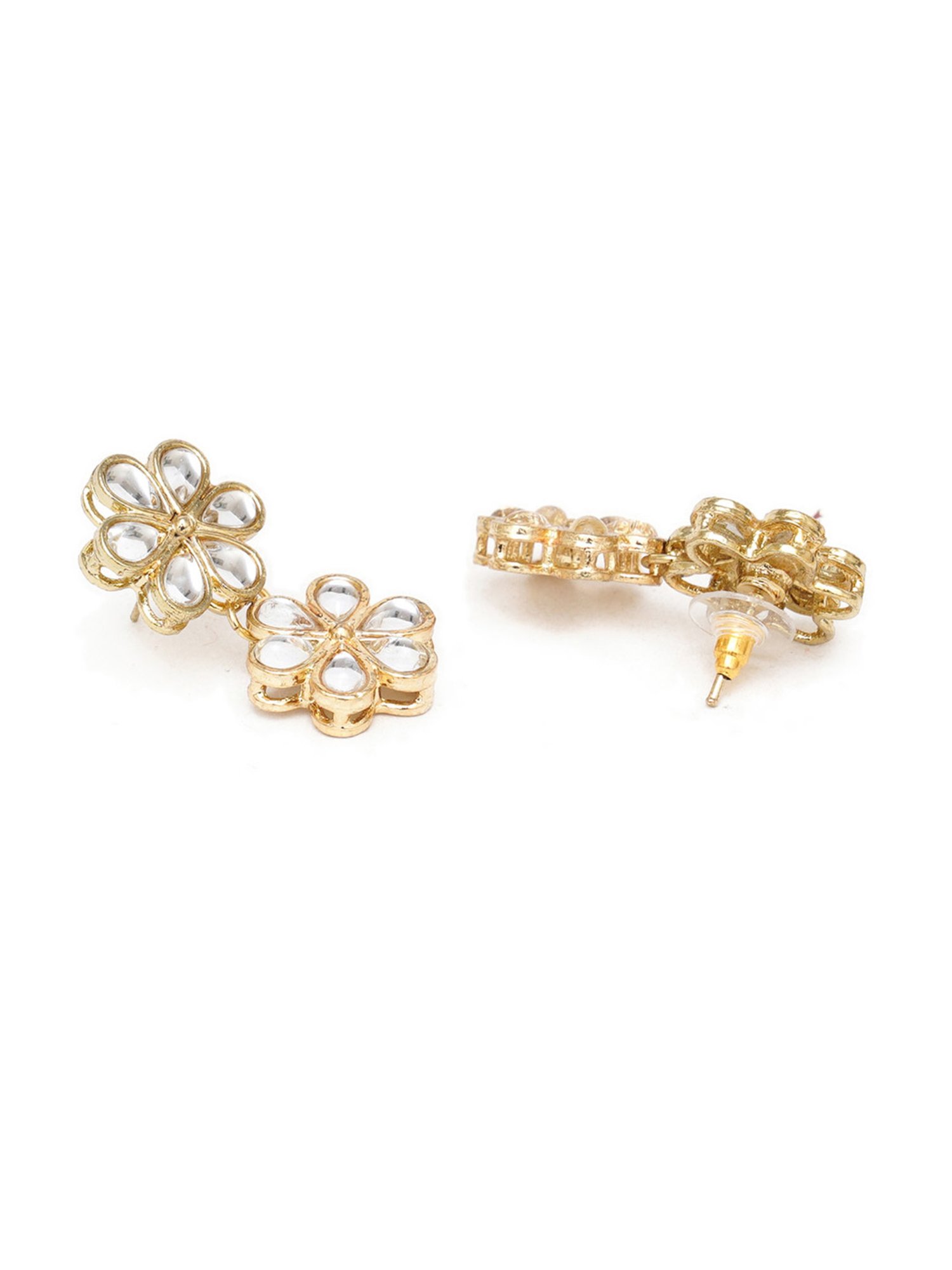 Karatcart Handcrafted Kundan Stud & Drop Earrings - Set of 4