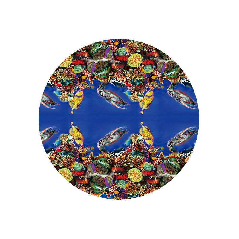 Summer Waves P10008305 8 Foot Wide Transparent Quick Set Inflatable Top Ring Kiddie Swimming Pool with Deep Sea Ocean Life Graphics and 3D Goggles