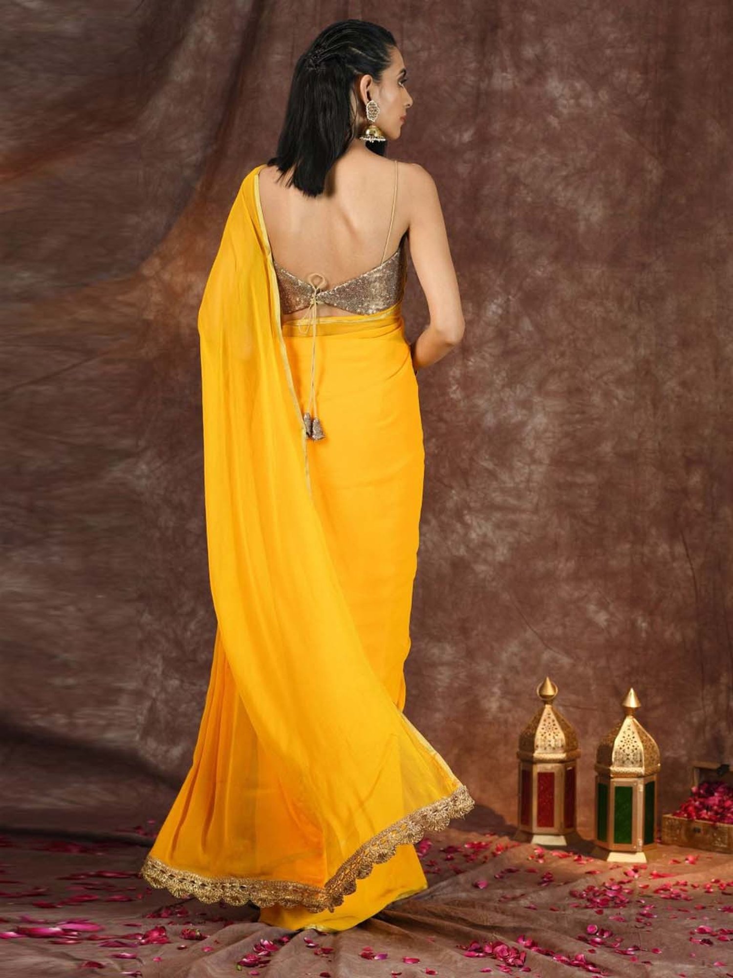 Swtantra Golden Embellished Readymade Blouse