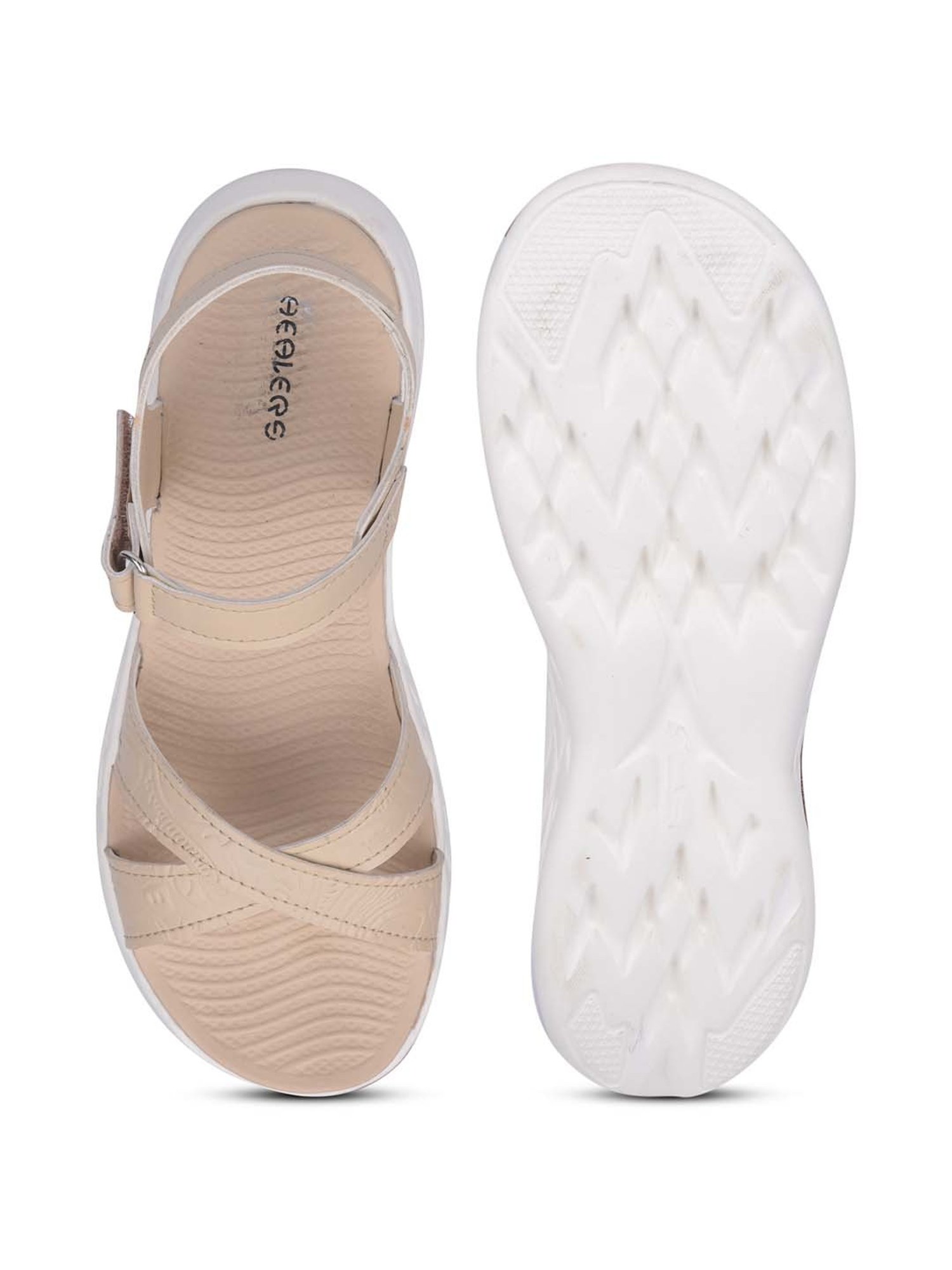 Healers by Liberty Women's Beige Ankle Strap Wedges