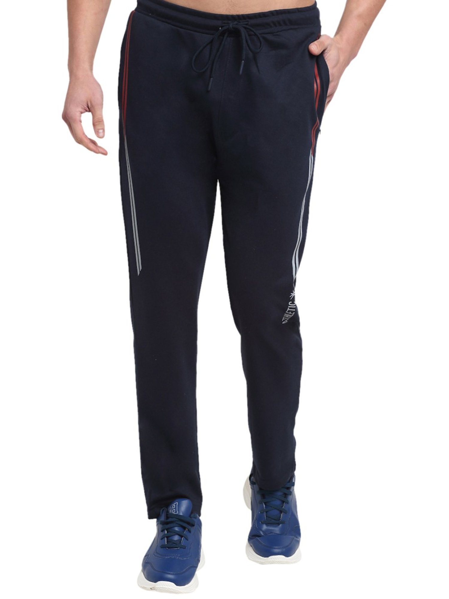 Venitian- Forbidden Clothing Navy Slim Fit Printed Trackpants