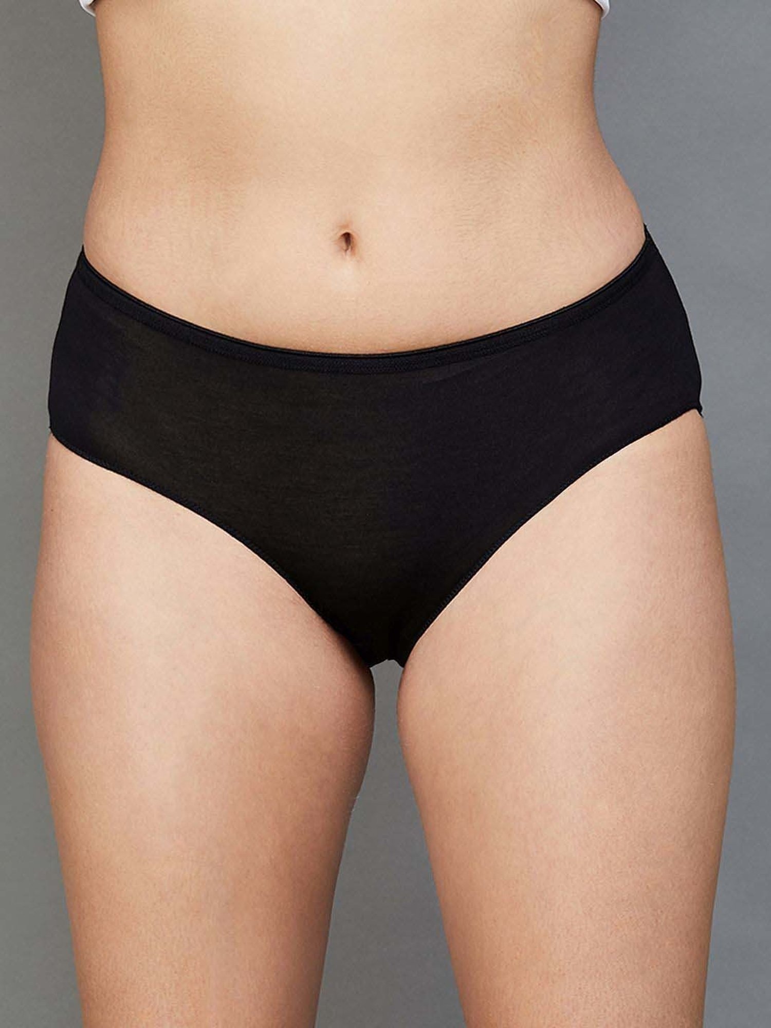 Ginger by Lifestyle Black Cotton Hipster Panty