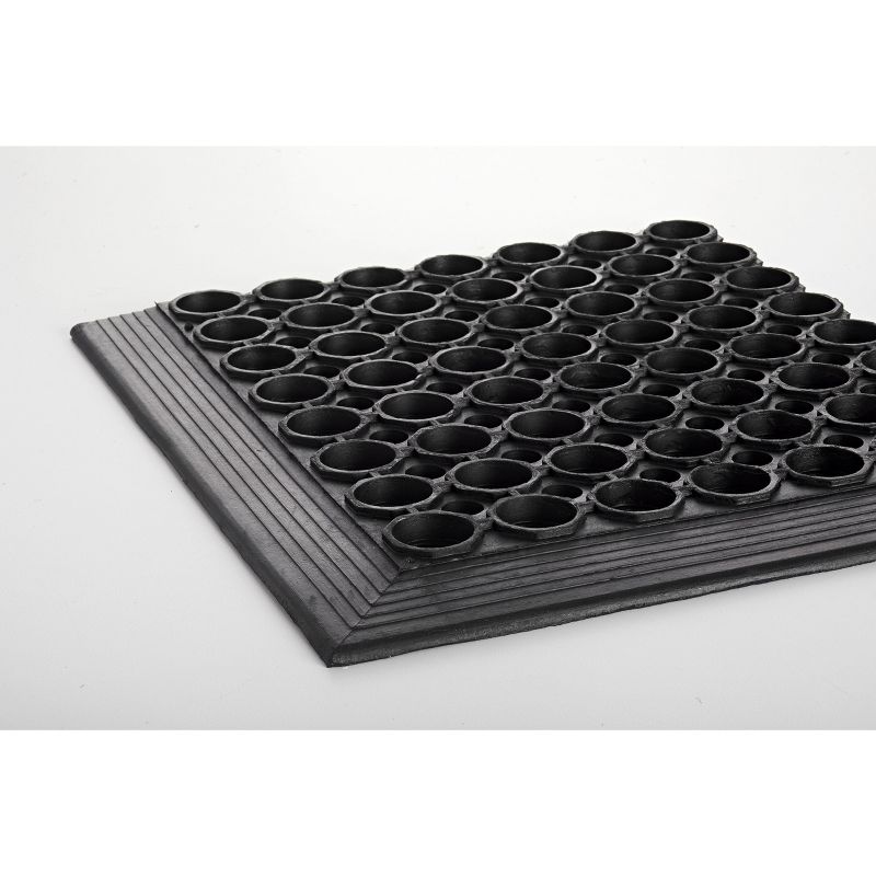 3'x5' Rectangle Solid Floor Mat Black - Crown