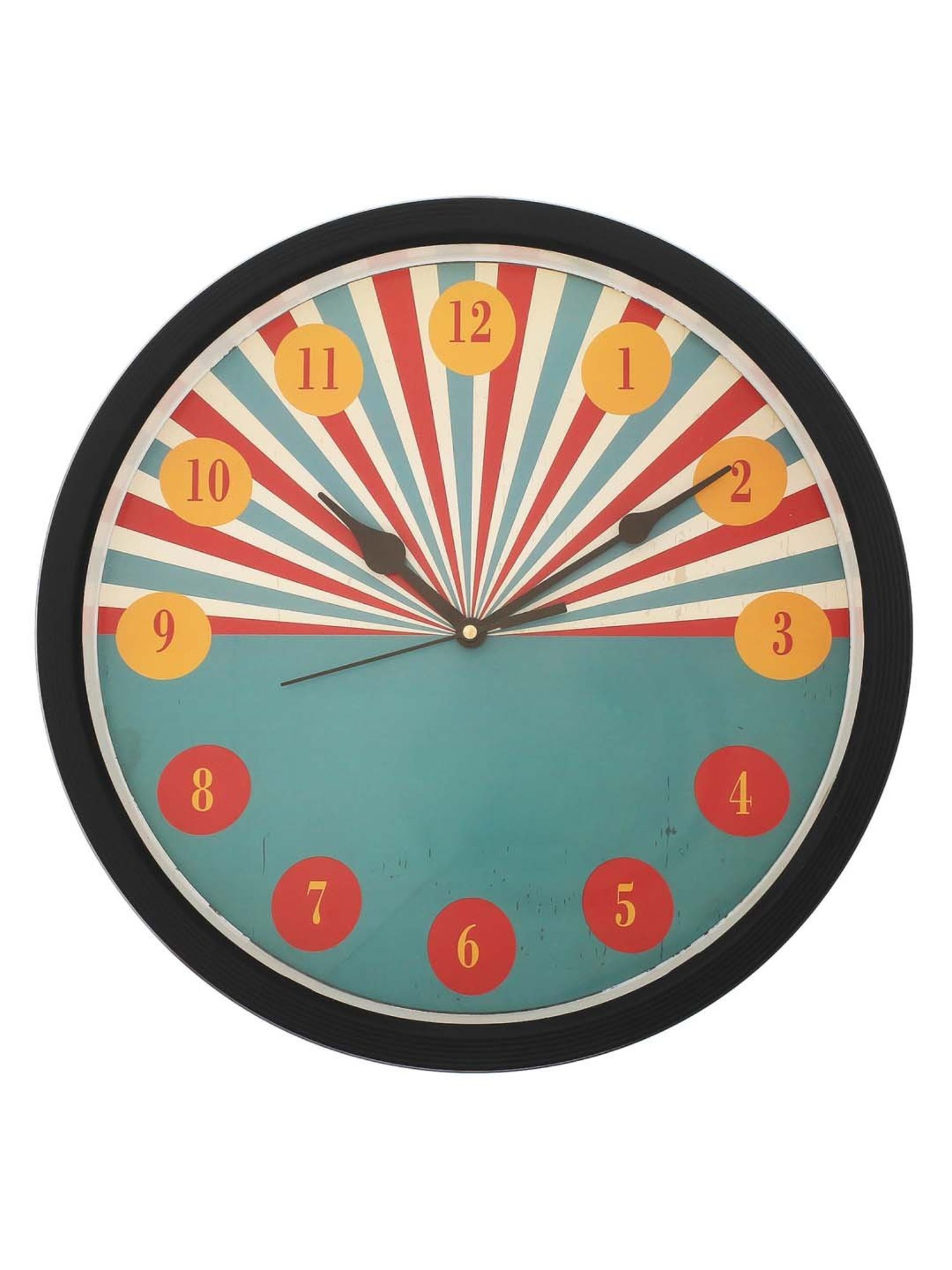 eCraftIndia Designer Round Analog Black Wall Clock