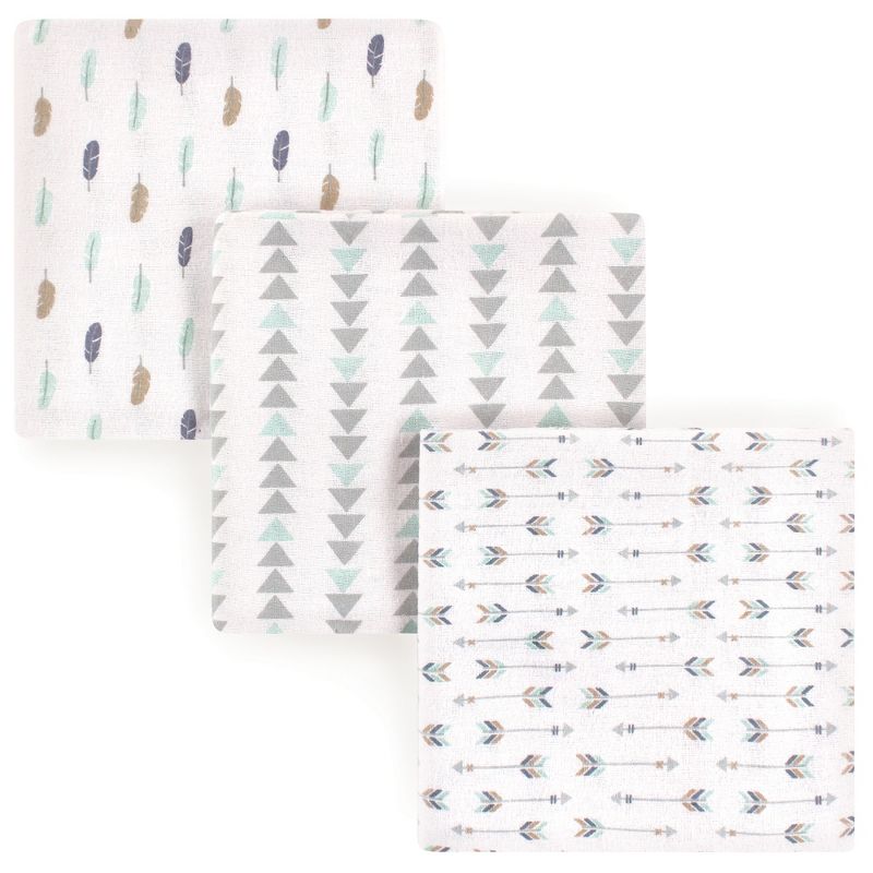 Luvable Friends Baby Boy Cotton Flannel Receiving Blankets, Boy Feathers, One Size