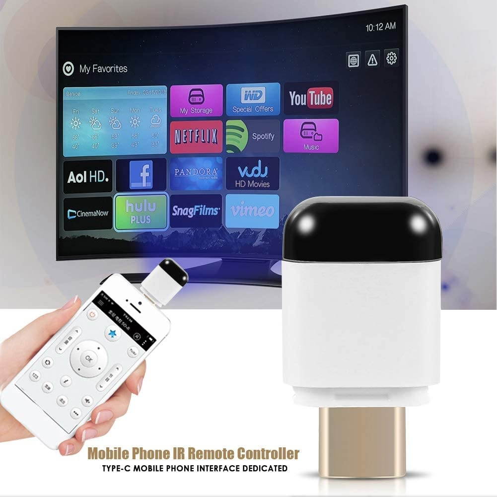 Universal IR Remote Control, Mini Wireless Smart Android Mobile Phone Infrared Control for TV/DVD Player/Set-Top-Box/Air Conditioner/Projector (Micro USB)