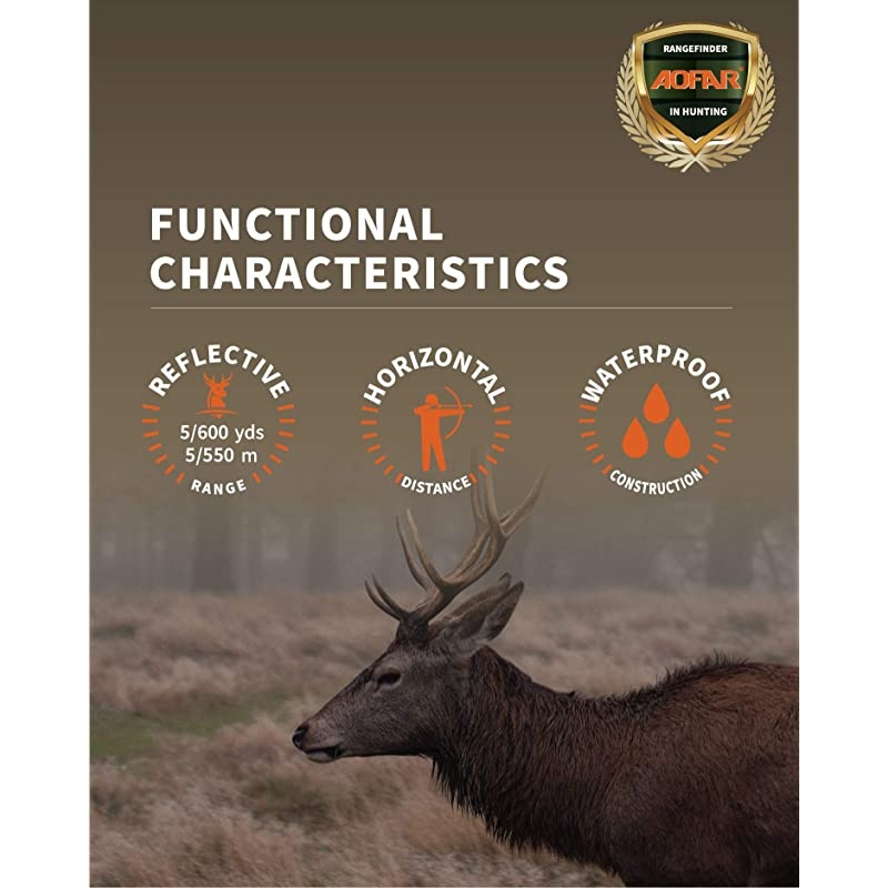 Range Finder for Hunting Archery HX-600T,600 Yards Shooting ProWild Waterproof Coma Rangefinder, 6X 25mm, Range and Bow Mode, Free Battery Gift Package