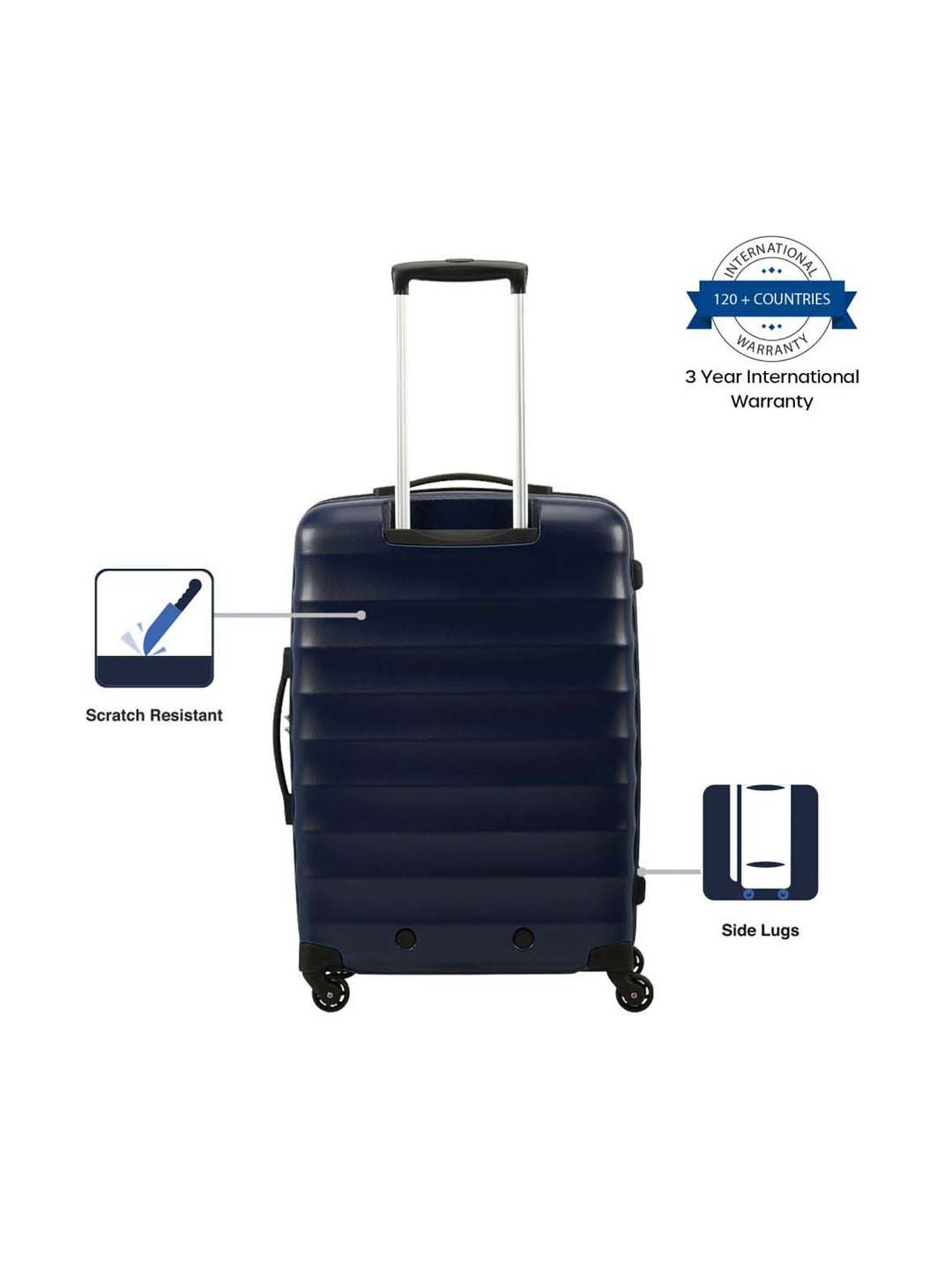 American Tourister Barcelona Gunmetal Textured Hard Large Trolley Bag - 55 cm