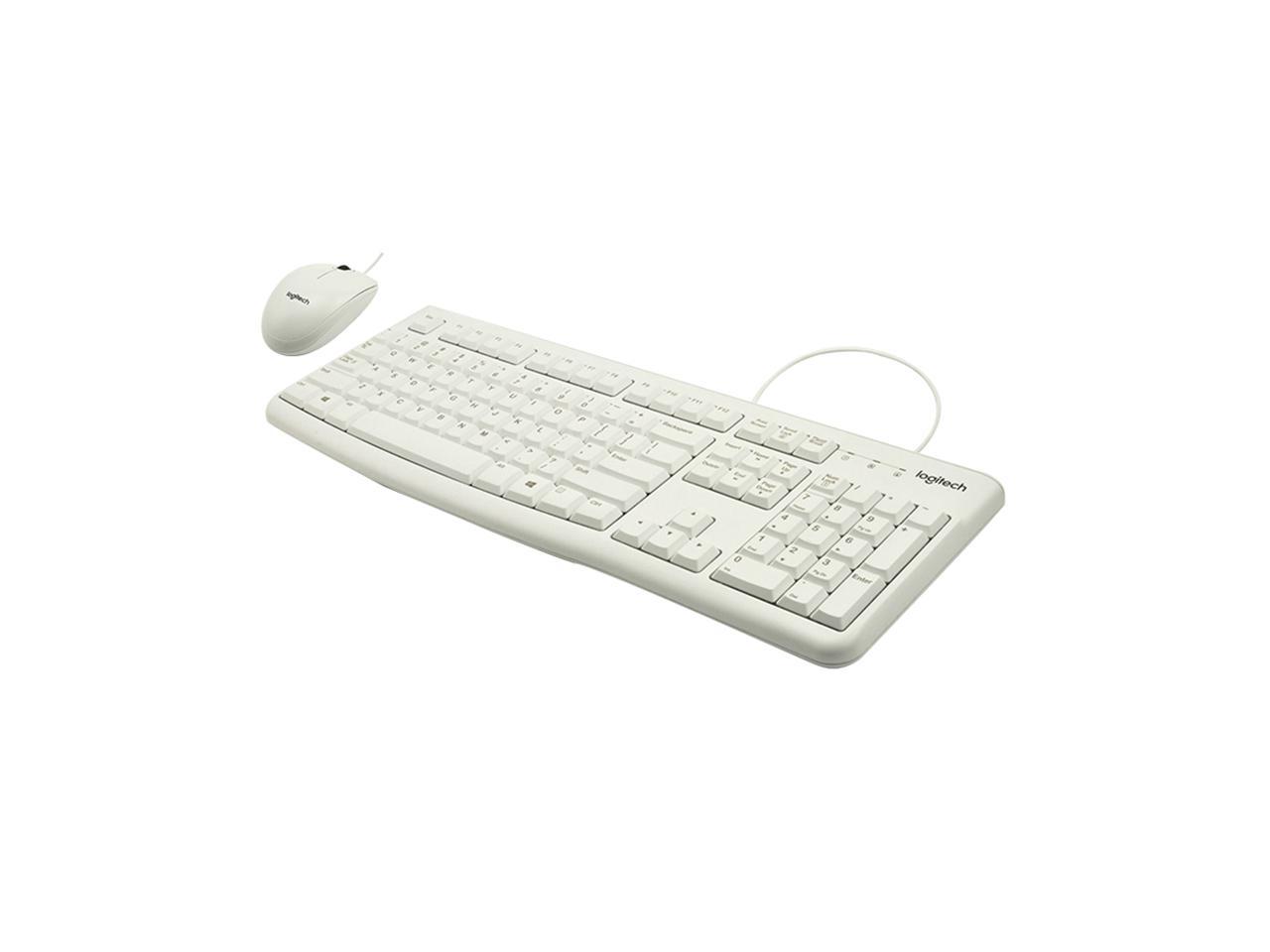 Logitech MK120 USB Wired Desktop Keyboard & Mouse Combo White