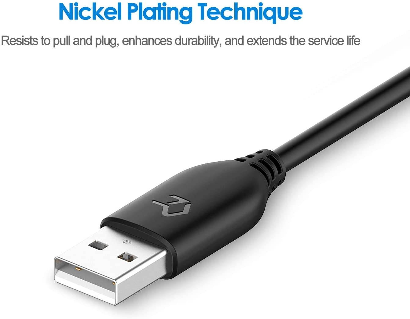 Rankie USB 2.0 Extension Cable, A-Male to A-Female, 10 Feet