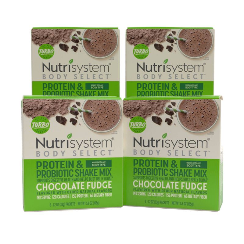 Nutrisystem Body Select Chocolate Fudge Protein & Probiotic Shakes - 20ct