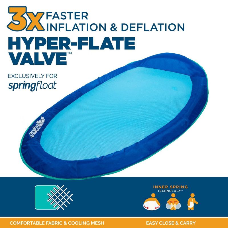 SwimWays Spring Float Inflatable Pool Lounger with Hyper-Flate Valve