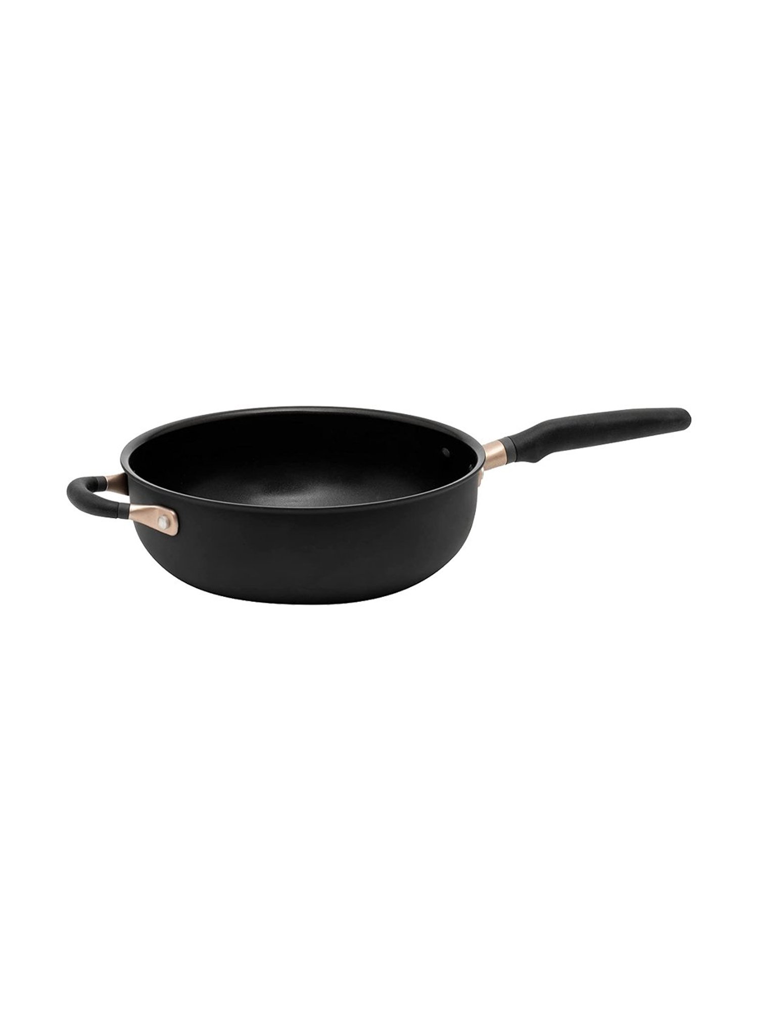 Meyer Accent Series Hard Anodized Nonstick Chef Pan with Helper Handle, 4.5 Liters, Matte Black