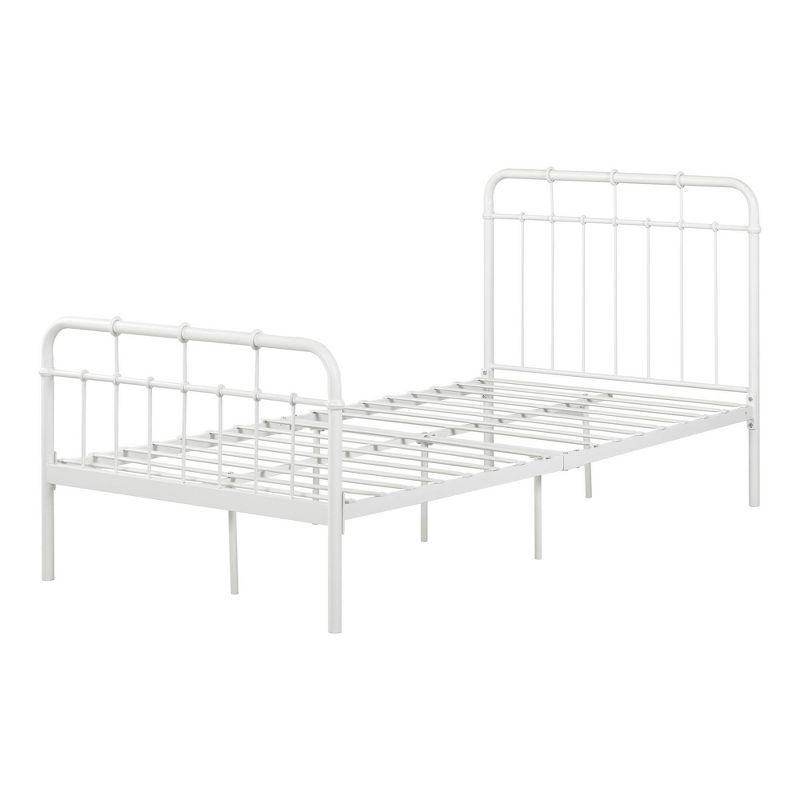Cotton Candy Metal Complete Bed Pure White - South Shore