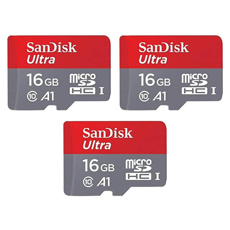 16GB Ultra microSDHC UHSI Memory Card 3Pack 3x16GB SDSQUAR016GGN6MM