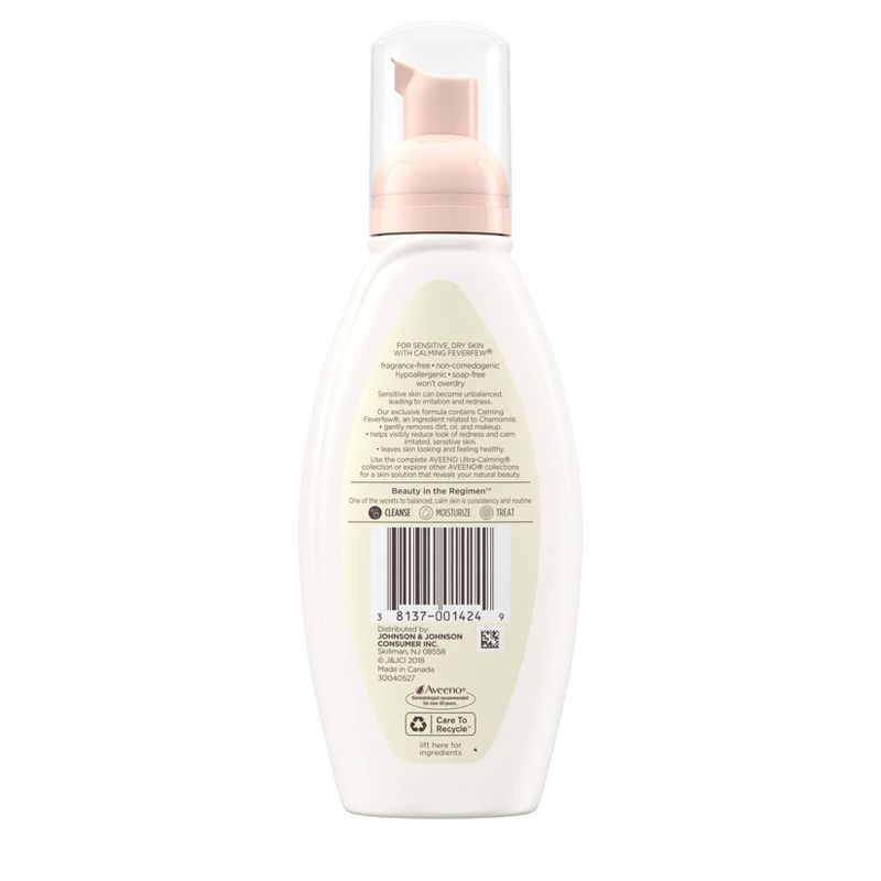 Unscented Aveeno Ultra-Calming Foaming Cleanser For Sensitive Skin - 6 fl oz