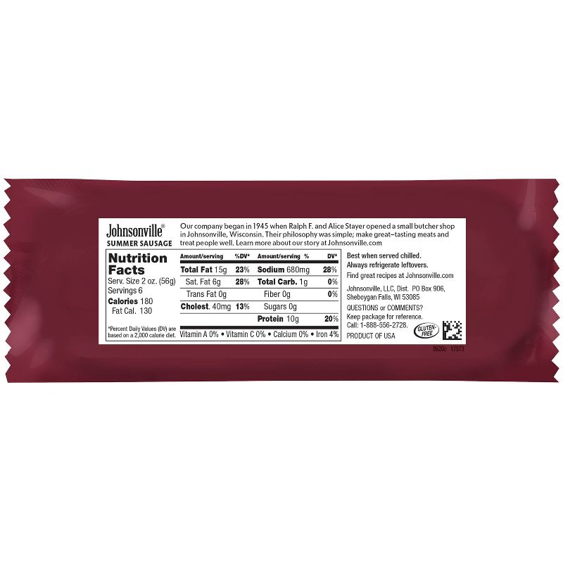 Johnsonville Original Recipe Snack Summer Sausage - 12.4oz