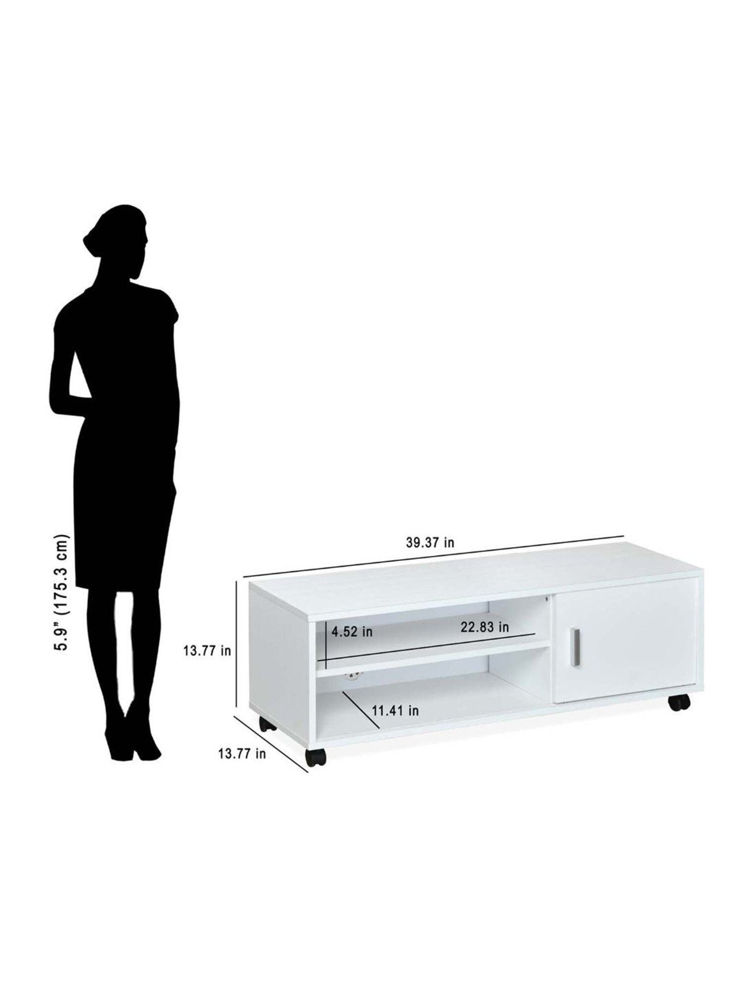 Nilkamal Cora White Engineered Wood TV Entertainment Unit with 2 Shelves