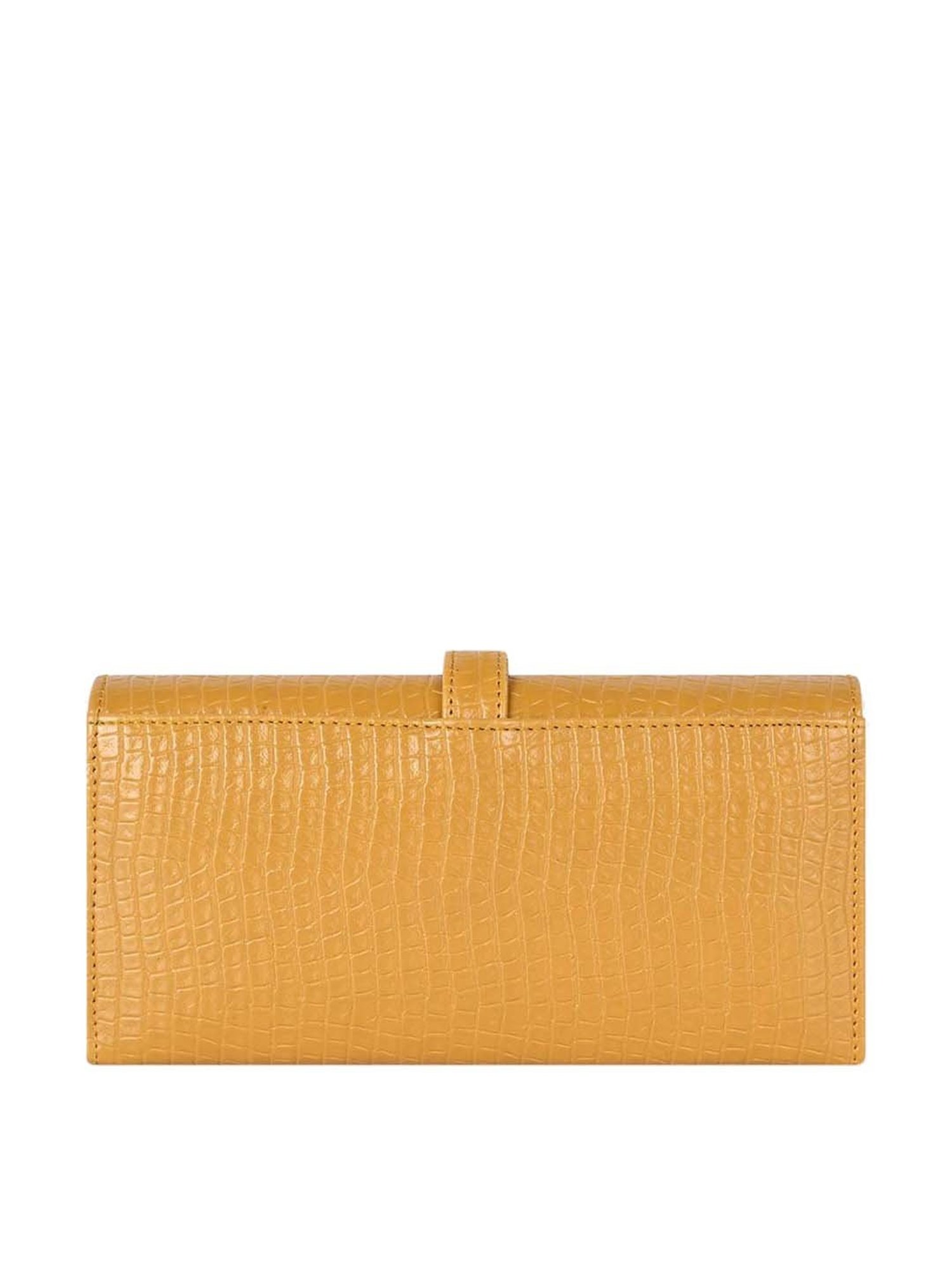 Bagsy Malone Yellow Textured Wallet for Women