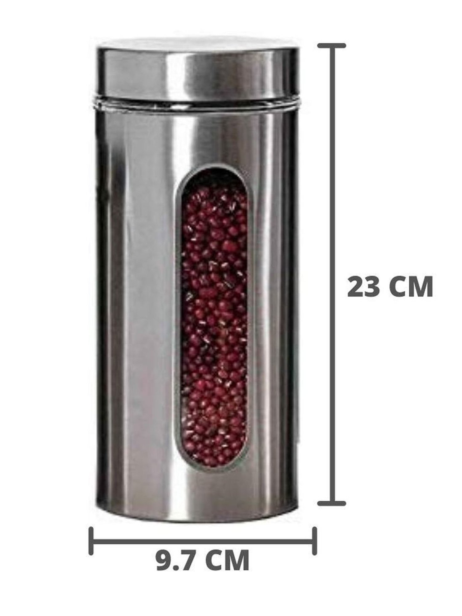 Femora Clear Glass & Steel Storage Jars (700 ml & 1300 ml) - Set of 2