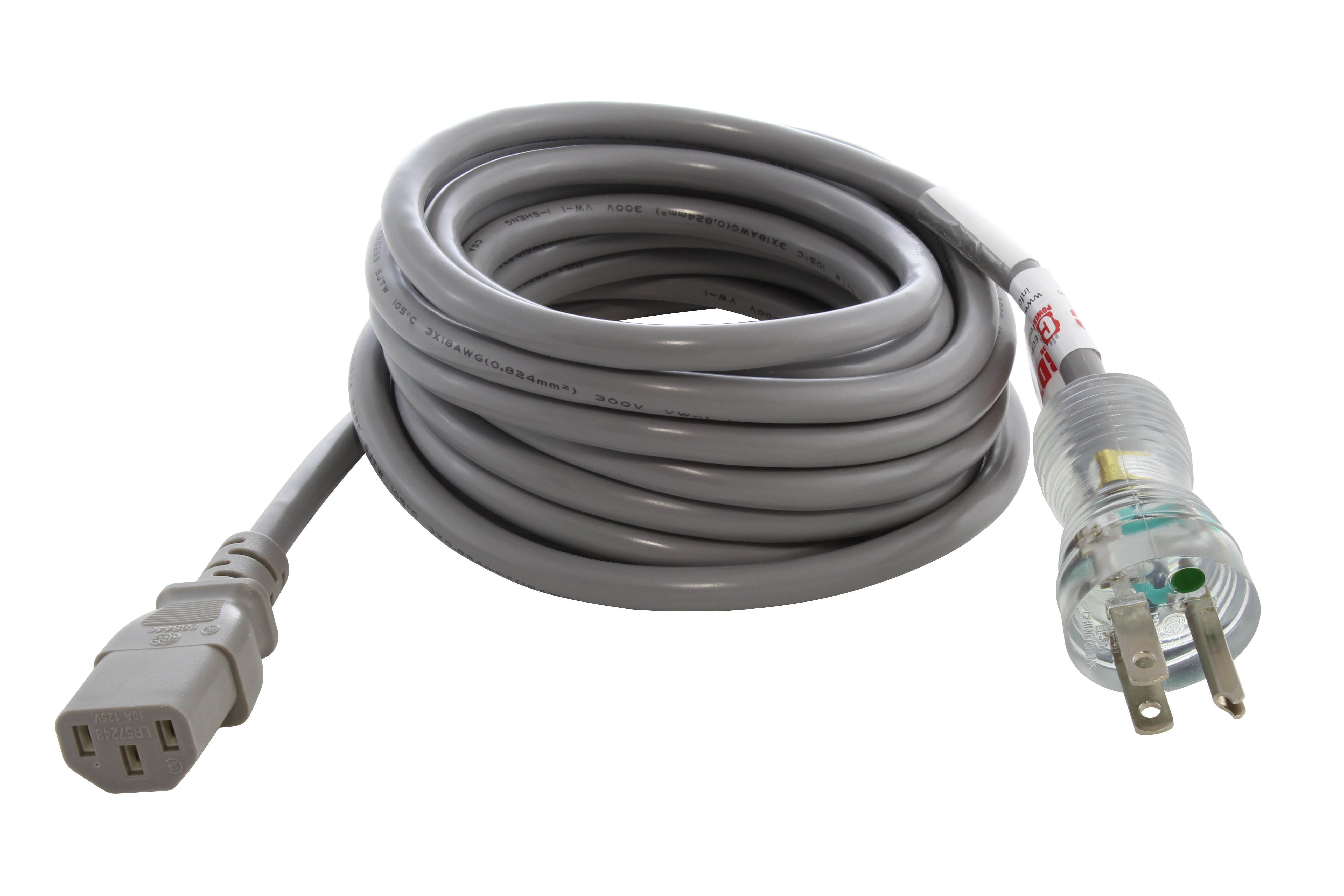15ft. 15A 14/3 Medical Grade Power Cord With IEC C13 Connector