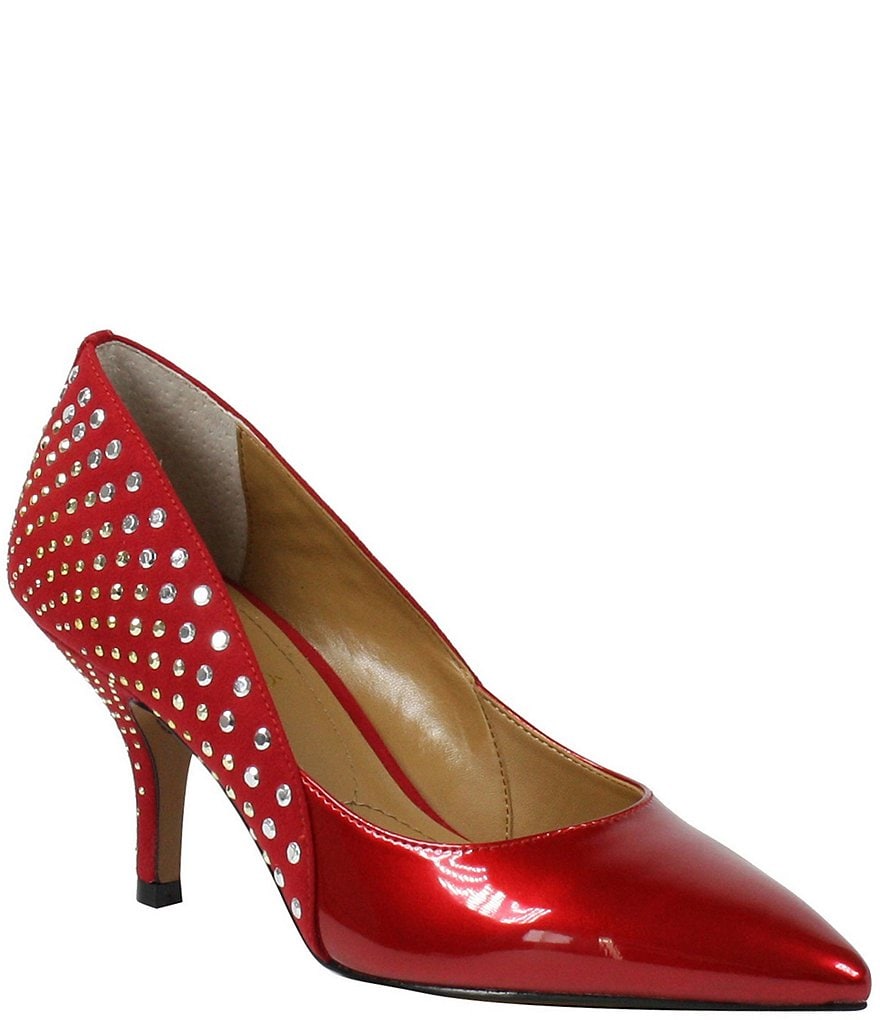 J. Renee Jakey Studded Patent Pumps