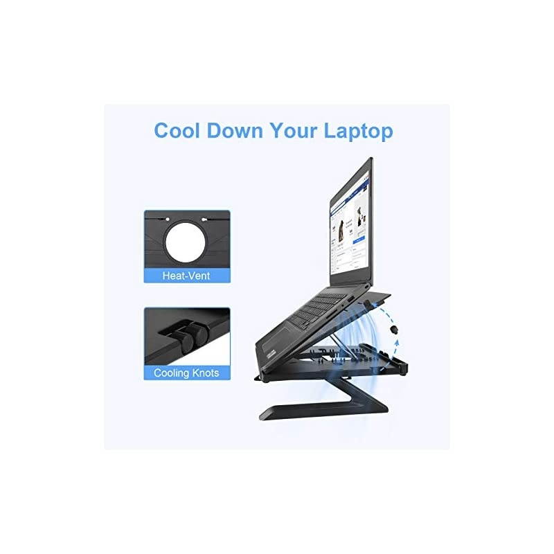 Laptop Stand, Multi-Angle Adjustable Portable Foldable Laptop Stand with Heat-Vent, Ergonomic Laptop Stand Riser for Desk Compatible with MacBook, Air, Pro, Surface Laptop up to 17 inches