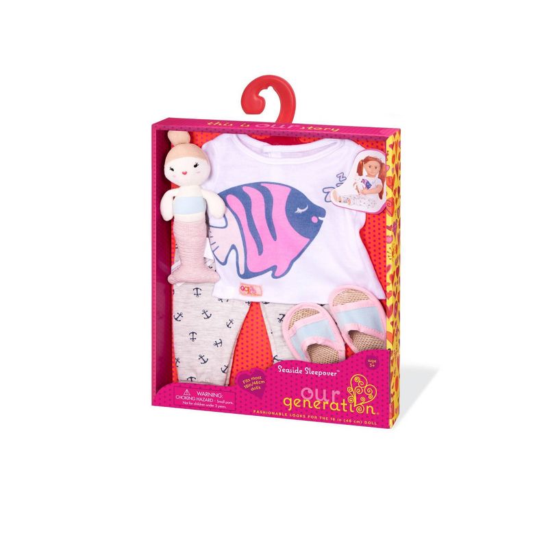 Our Generation Seaside Sleepover with Plush Mermaid Pajama Outfit for 18" Dolls