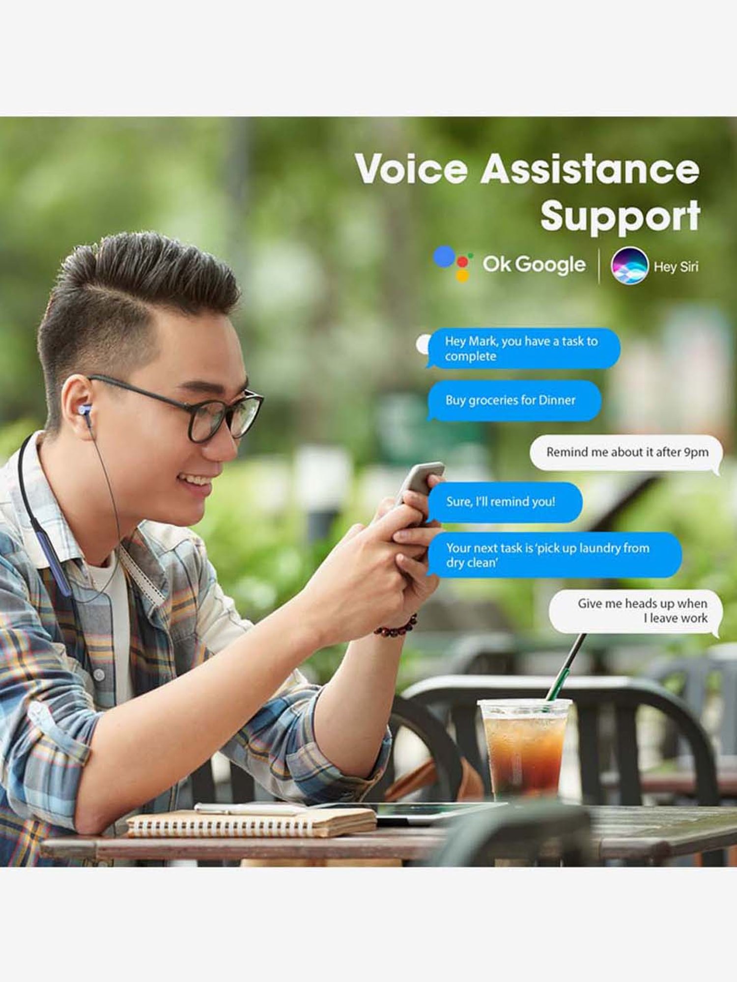 Zebronics Zeb-Evolve Wireless In-Ear Bluetooth Neckband with Mic (Blue)