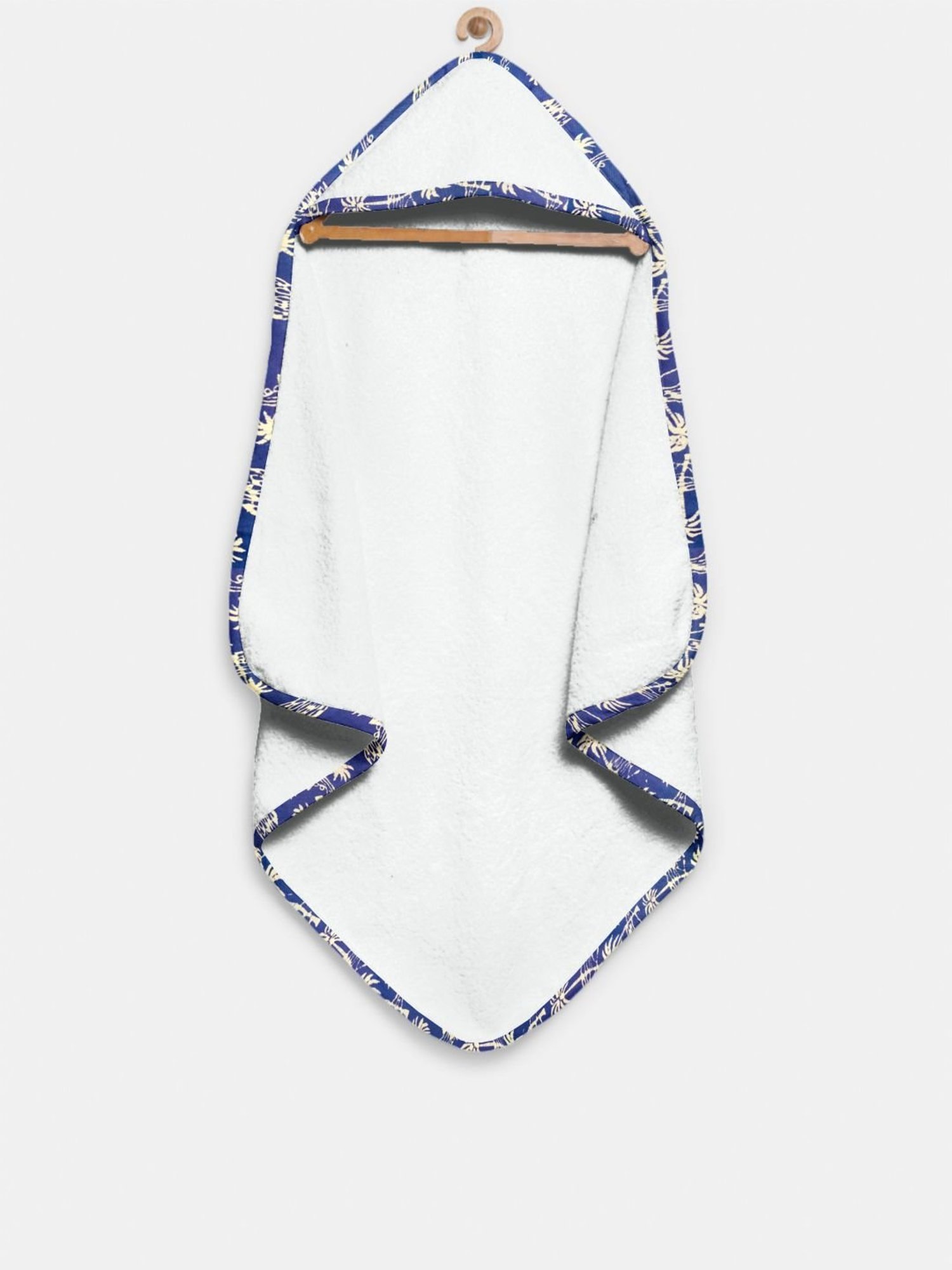 The Baby Atelier White & Blue Hooded Towel