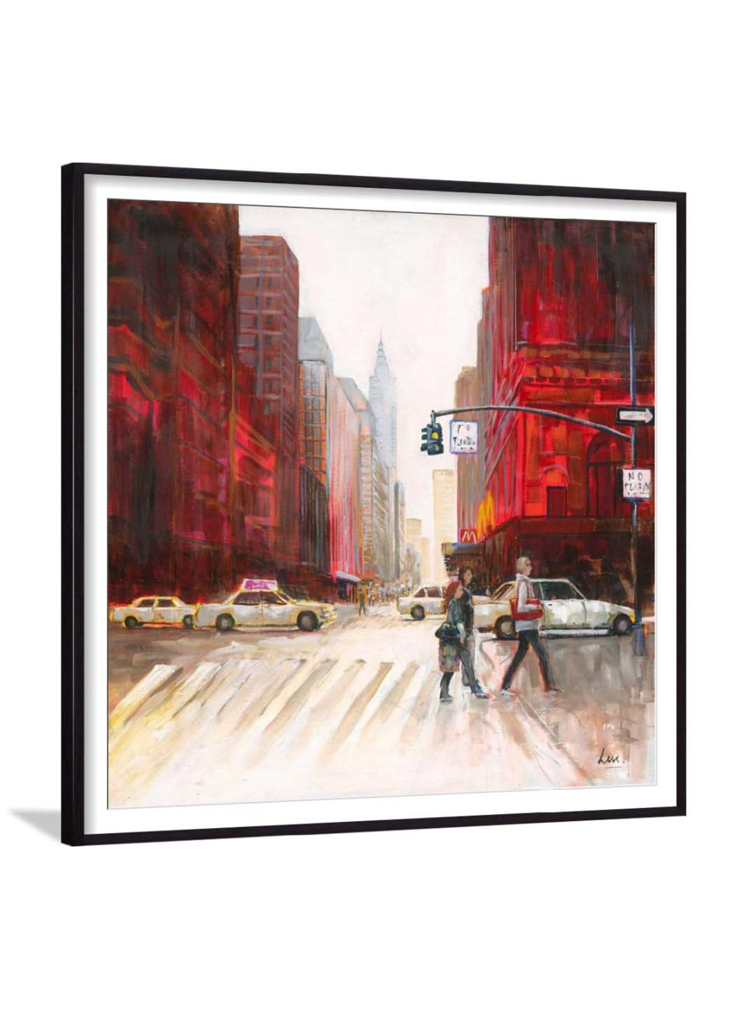 ARTE'VENUE Dissolving Red City Red & Beige Paper Wall Arts - Set of 2 (13 X 13 inch Each)