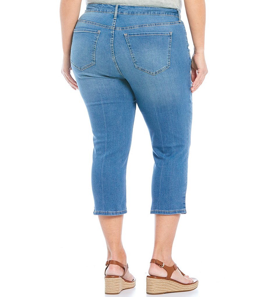 Code Bleu Plus Size Classic Straight Leg Capri Jeans