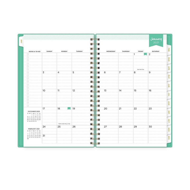 2021 Planner 5" x 8" Plastic Weekly/Monthly Wirebound Jade - Day Designer
