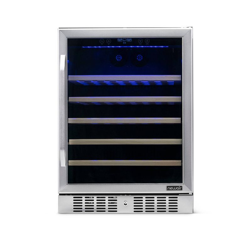 NewAir 52 Bottle Built-In Compressor Wine Cooler - Stainless Steel AWR-520SB