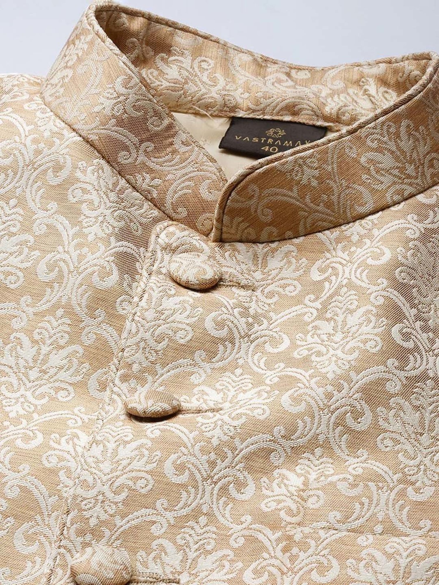 Hangup Cream Regular Fit Ethnic Blazer