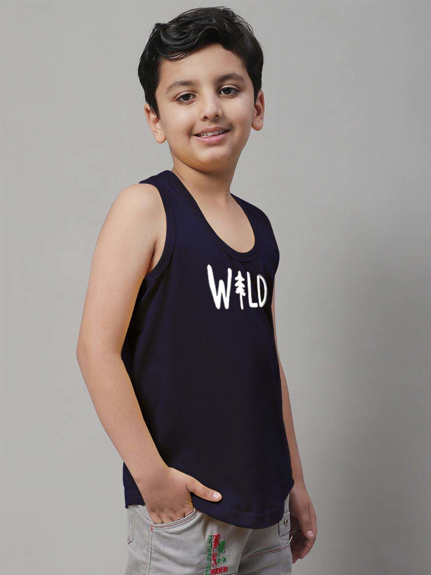 Palm Tree Kids White Printed Vest