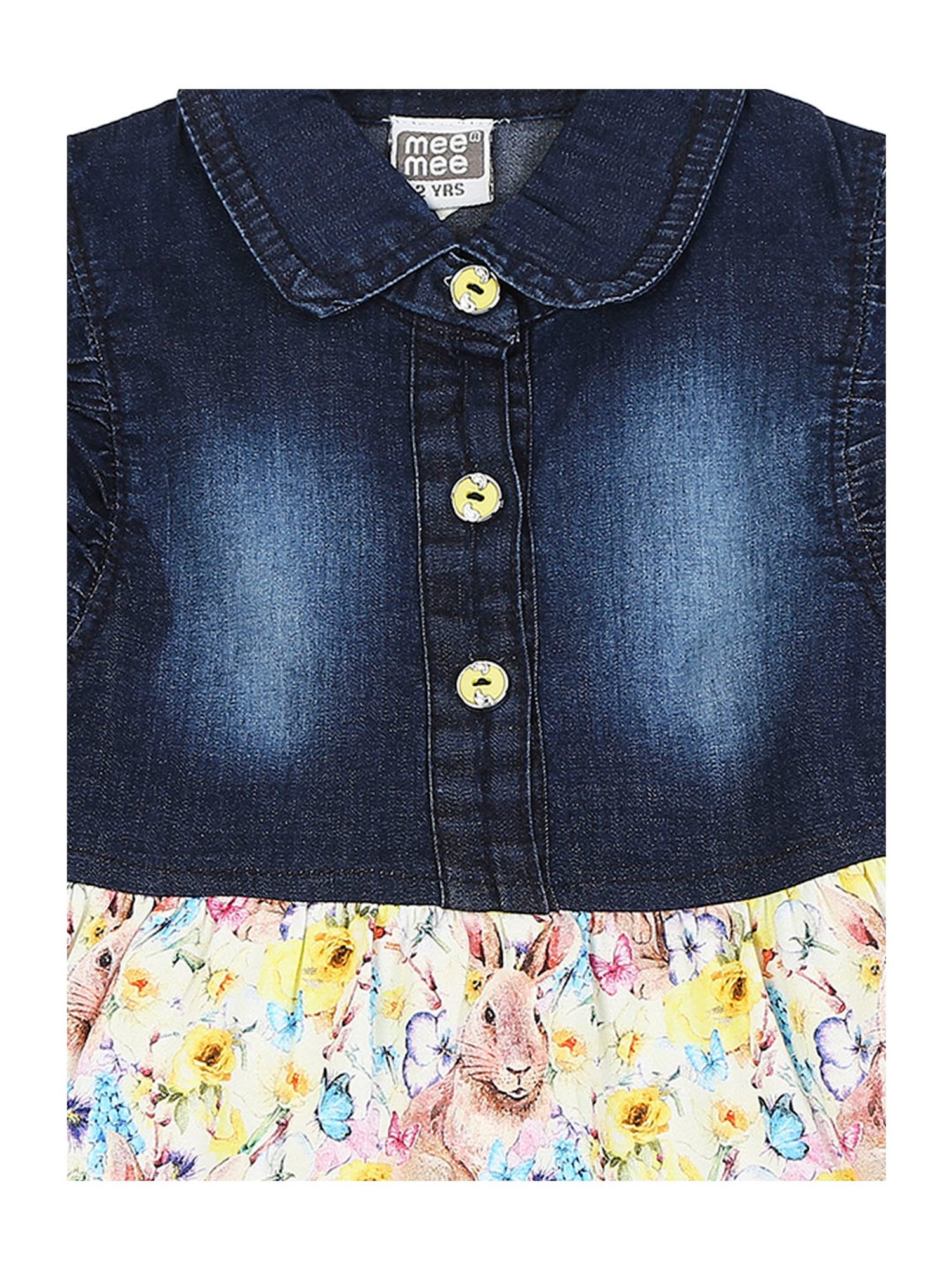 Mee Mee Kids Blue & White Printed Dress