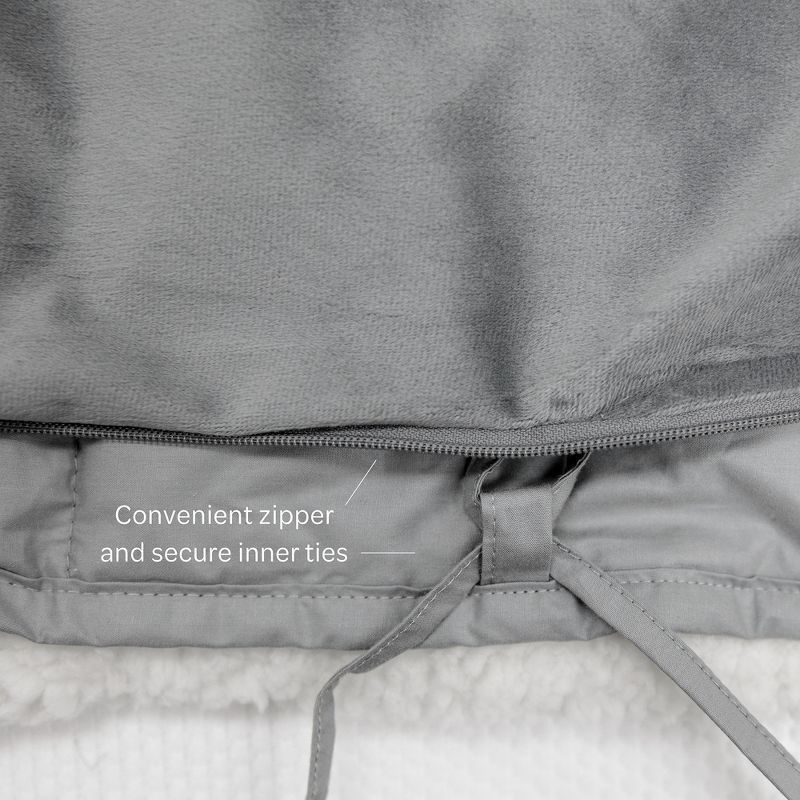SensorPEDIC 15lb. Serenity Weighted Blanket with Removable Cover with Sherpa and Plush Fabrics
