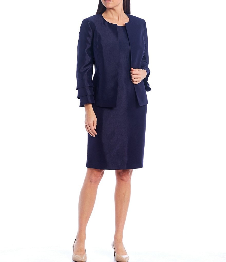 Kasper Glen Plaid Notch Lapel Two Button Front Pocket Jacket