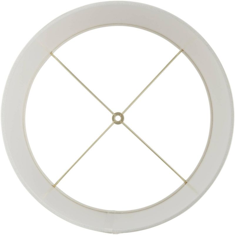 Springcrest White Linen Medium Drum Lamp Shade 15" Top x 16" Bottom x 11" High (Spider) Replacement with Harp and Finial